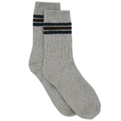 Ambra Chunky Rib Tennis Crew Sock Grey Marle