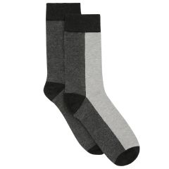 Ambra Bamboo Two Tone Crew Sock Charcoal