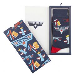 Bamboozld Mens Top Dad Sock Card Navy