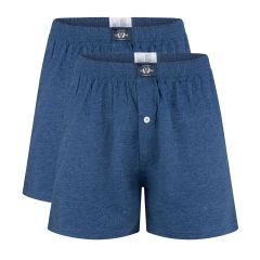 Coast Mens 2-Pack Knit Boxer Shorts KPB0002 Navy Marle