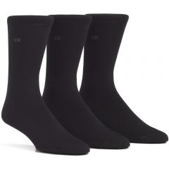 Calvin Klein Mens Eric Cotton Dress Socks 3-Pack E91219 Black
