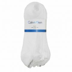 Calvin Klein Mens Bonus Cotton Cushion Sole Socks 6-Pack ECC377 White