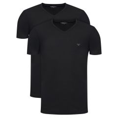 Emporio Armani Fitted V-Neck T-Shirt 2-Pack EM000392 Black