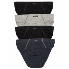 Jockey Cotton Brief 4-Pack M09014 Black/Grey