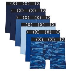 2xist Mens X Sport Boxer Brief 6-Pack 31R20666 Blues Pack