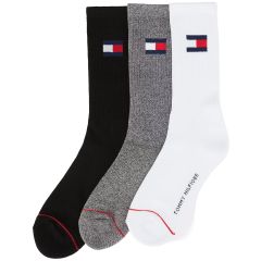 Tommy Hilfiger Athletic Cushion Crew Socks 3-Pack White/Grey/Black