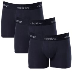 Mitch Dowd Stretch Cotton Comfort Long Leg Trunks 3-Pack V1032P3 Navy