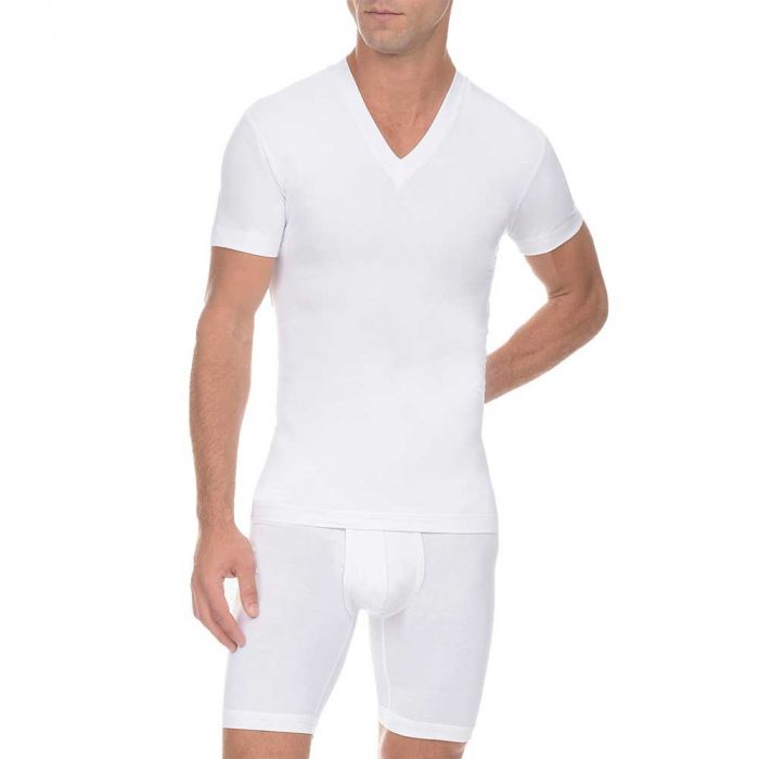 2xist Shapewear Form V-Neck 4510 White Mens Shapewear