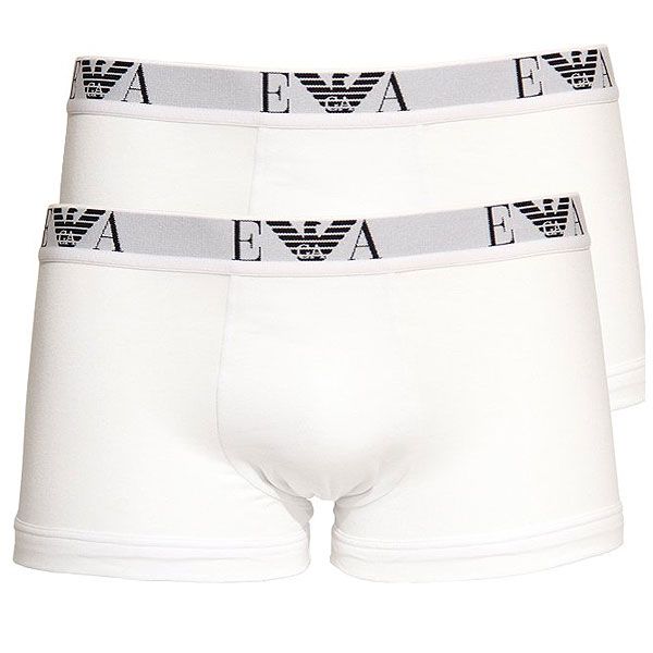 Emporio Armani Men's Underwear Stretch Cotton 2-Pack Basic Briefs, White