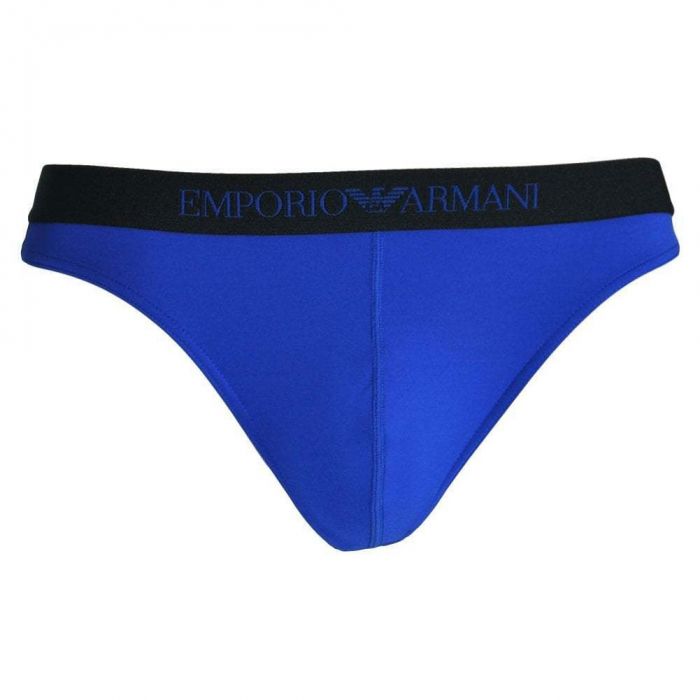 Emporio Armani Microfiber Thong 111215 7A719 Electric Blue Mens Underwear
