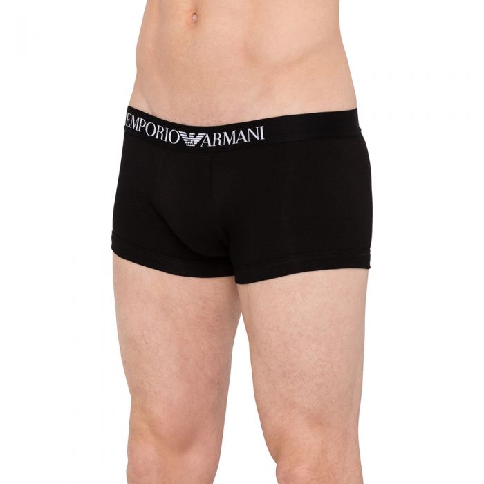 Emporio Armani Stretch Cotton Trunk 111389 Black Mens Underwear
