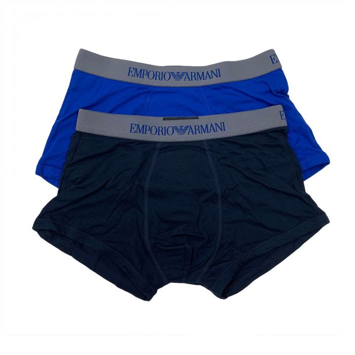 Emporio Armani Boxer Brief 2 Pack 111613 7A722 Black and Blue Mens