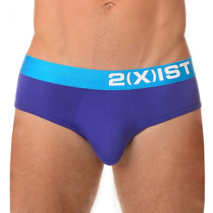 2xist Electric No Show Brief 40120 Spectrum Blue Mens Underwear