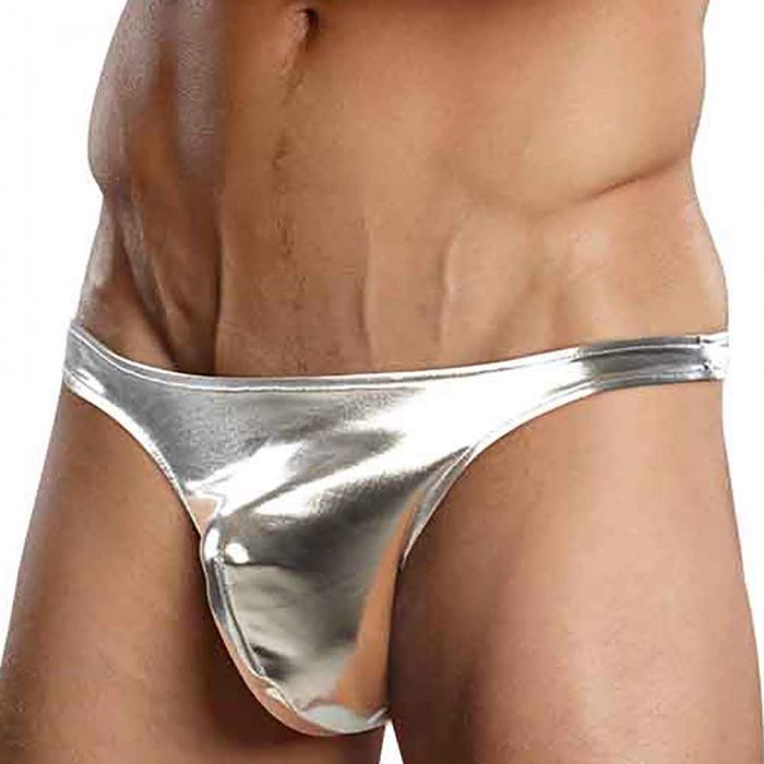 Male Power Heavy Metal Bong Thong 442-070 Silver Mens Underwear