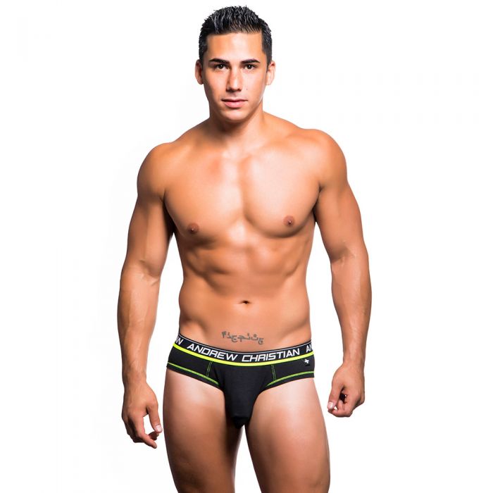 Andrew Christian Almost Naked Cotton Brief 90195 Black Mens Underwear