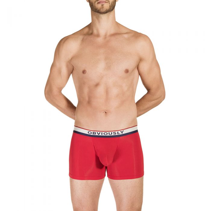 Obviously PrimeMan Boxer Brief 3 Inch Leg Red Mens Underwear