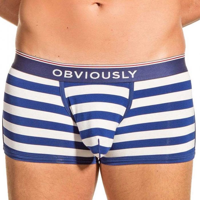 Obviously PrimeMan Trunk A03 Navy/White Mens Underwear