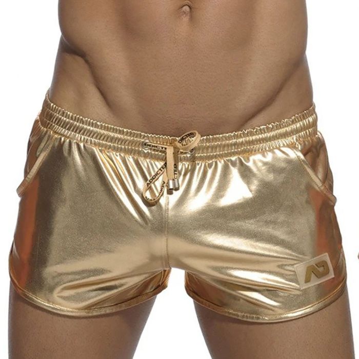 Addicted Metallic Short AD562 Silver Mens Underwear