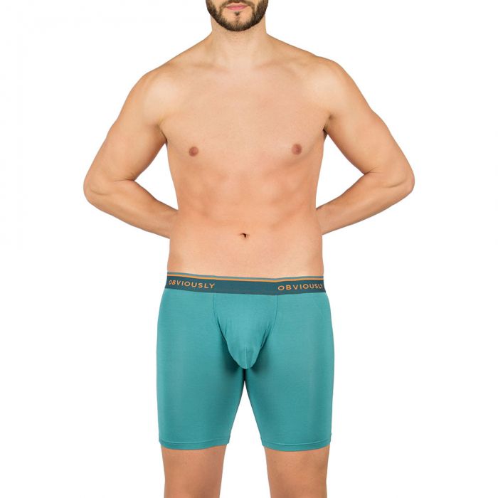 Obviously EveryMan Boxer Brief 6 Inch Leg B09 Teal Mens Underwear