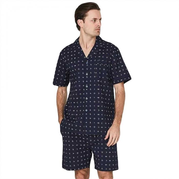 Coast Clothing Signature Essential Button Up PJ Set 19CCS338 Navy Mens ...