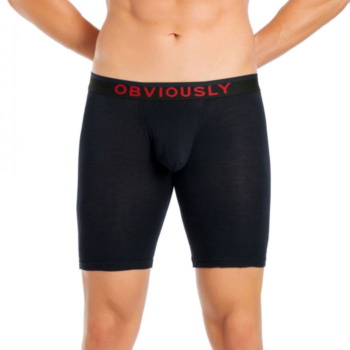 Obviously Freeman 6 Inch Leg Boxer Brief C09 Black Mens Underwear