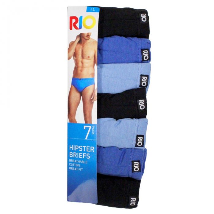 Rio Plain Hipster Brief 7-Pack M70327 Blues Pack Men's Underwear