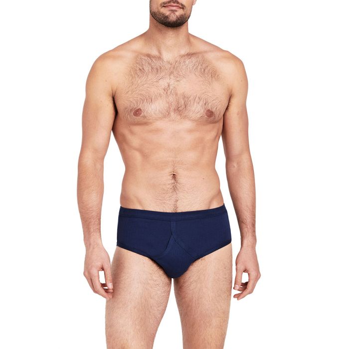 Jockey Comfort Rib Y-Front Brief M9110G Navy Blue Mens Underwear