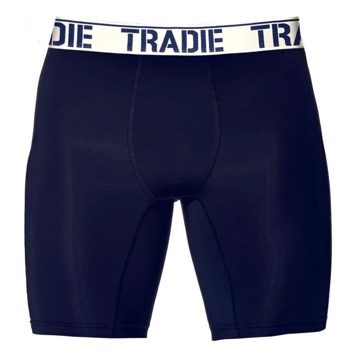 Tradie Big Fella Long Leg Boxer Briefs MJ1955SK Navy and White Mens  Underwear