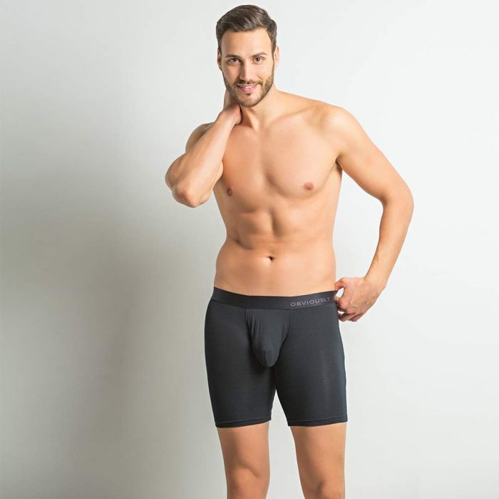 Obviously PrimeMan Boxer Brief 6 Inch Leg A09 Black Mens Underwear