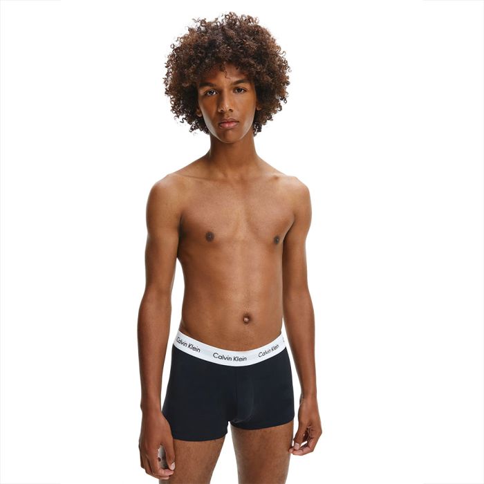 Calvin Klein Cotton Stretch Classic Fit Low Rise Trunk 3-Pack BU2664 Black  Mens Underwear