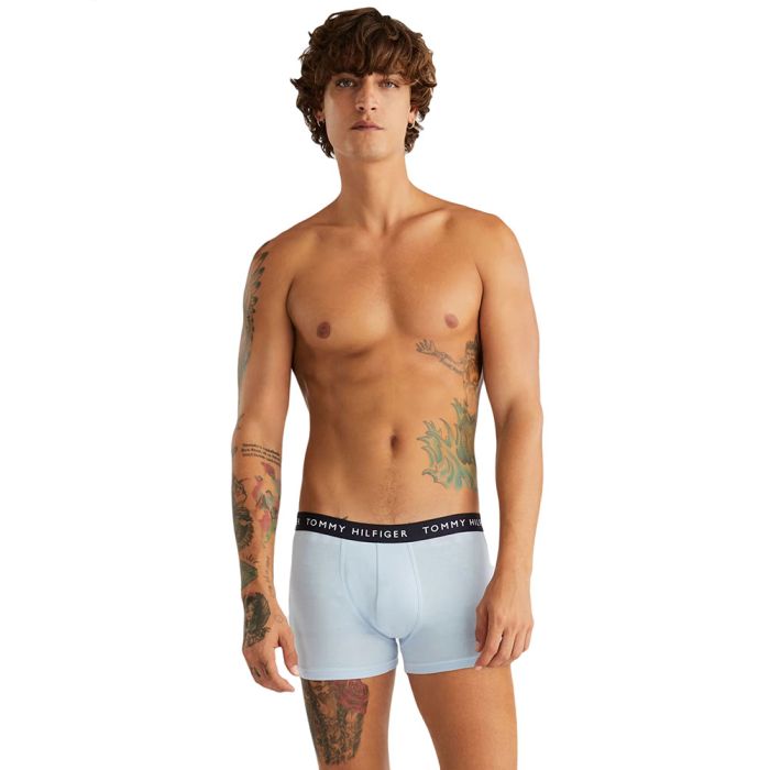 Tommy Hilfiger Logo Waistband Trunks 3-Pack UM0UM02203 Blues Mens Underwear