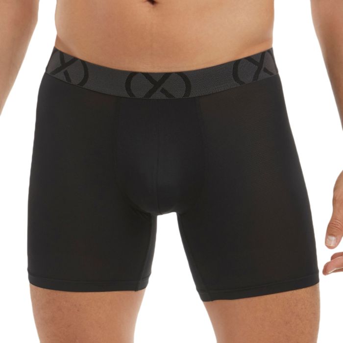 heel metaal onderpand 2xist Sport Mesh 6" Boxer Brief 3-Pack X10066 Black Mens Underwear