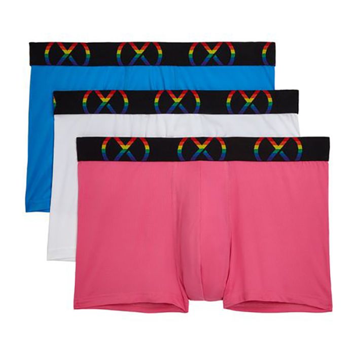 2xist Boxer Brief 3-PackX10333 Pink/White/Blue Mens Underwear