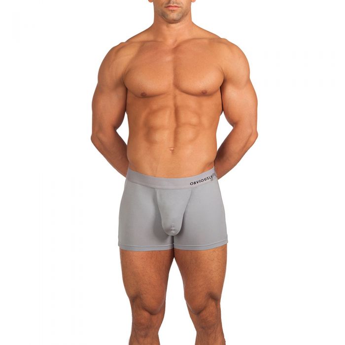 Obviously Basics AnatoMAX Boxer Brief 3 Inch Leg Y3640205 Grey Mens  Underwear