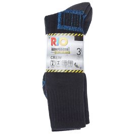 Rio No Hole Work Crew 3-Pack S7453G Royal Blue Mens Work Socks