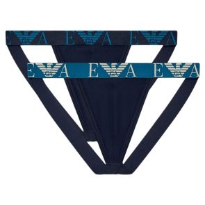 Emporio Armani Bold Monogram Jersey Jockstraps 2-Pack EM000257 Navy