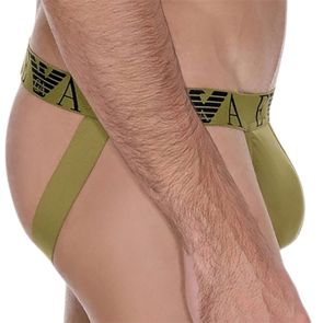 Emporio Armani Bold Monogram Jersey Jockstraps 2-Pack EM000257 Green and Black