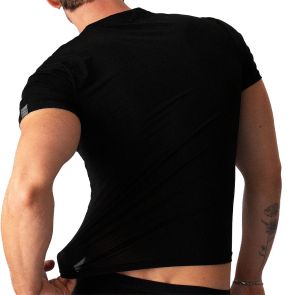 TEAMM8 Allure Sheer Cropped Tee TC-CTALL Noir