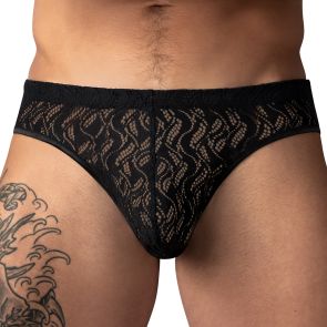 Male Power Ripple Moon Jockstrap 330-305 Black