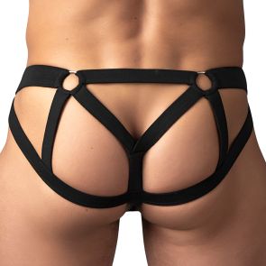 Male Power Mesh 2.0 Strappy Ring Jockstrap 352-307 Black