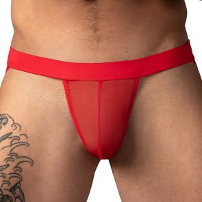 Male Power Mesh 2.0 Strappy Ring Jockstrap 352-307 Red