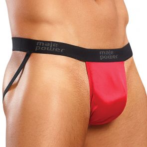 Male Power Jock Satin Lycra 390-076 Red