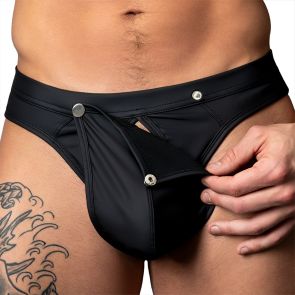 Male Power Oh Snap! Snap Off Thong 410-298 Black
