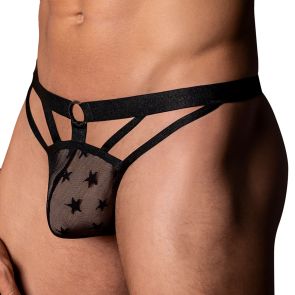Male Power Love Star w/ Ring Thong 416-291 Black