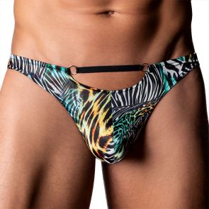 Male Power Go Wild! w/ 2 Rings Thong 439-295 Animal