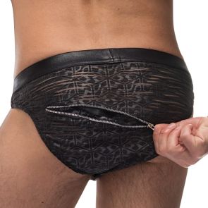 Male Power Zip It Bikini 494-247 Black