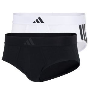 adidas Sportswear Active Flex Cotton 3 Stripes Low Rise Brief 2-Pack 4AM007 Black/White