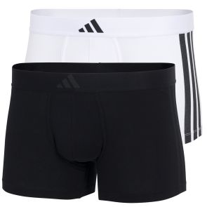 adidas Sportswear Active Flex Cotton 3 Stripes Low Rise Trunk 2-Pack 4AM008 Black/White