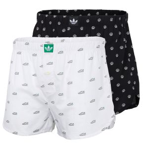 adidas Originals Comfort Core Cotton Icon Woven Boxer 2-Pack 4AR006 Black/White