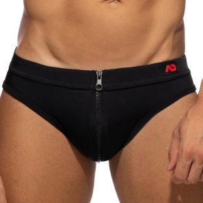 Addicted Allover Zip Swim Brief ADF150 Black